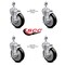 Service Caster 5 Inch Black Polyurethane Swivel 1/2 Inch Threaded Stem Caster Set with Brake SCC SCC-TS20S514-PPUB-BLK-TLB-121315-4 - alternate 3